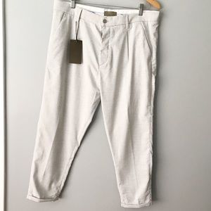 NWT Zara Man Slacks Trousers Cuffed Hem 36 Waist